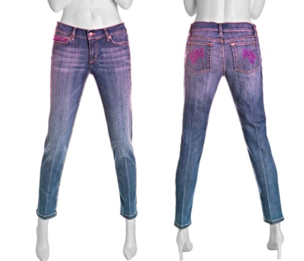 Women's faded front and back jeans for women