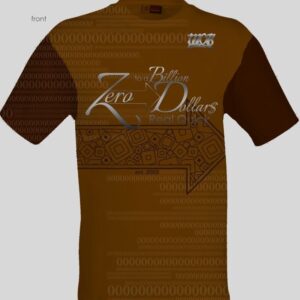 Brown colored t-shirt with billion dollars text on it