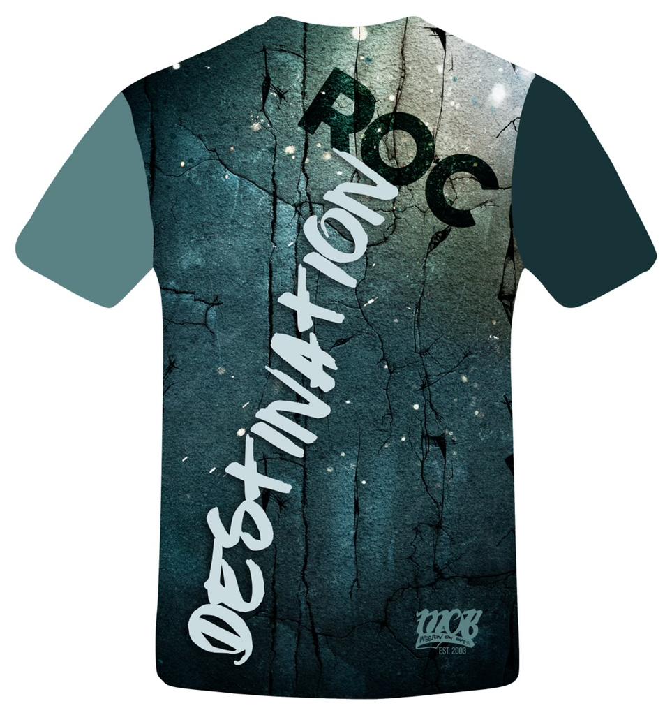 Rock design on green colored t-shirt by MOB