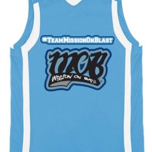 Half sleeves blue and white jersey MOB t-shirt