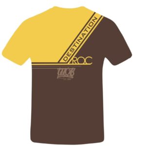 Yellow brown t-shirt with logo destination
